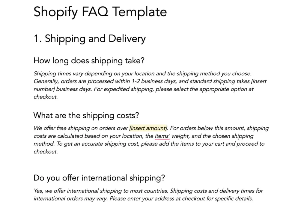 Vencru | How to Create an FAQ Page (Shopify FAQ Template included) shopify FAQ template